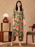 Anni Designer Women'S Cotton Blend Straight Printed Kurta With Palazzo (Chinki Green-Nw_Xl_Green_X-Large),Green,XL,Cotton Blend,Chinki Green-NW_1511,Kurta, Pants