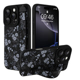 Ufbara Compatible with iPhone 16 Pro Case for Women Men, Cute White Flower Floral Pattern, Built in Adjustable Metal Wrist Strap
