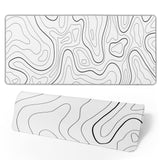 White Mouse Pad Large XL Gaming Mouse Pad for Desk Topographic Mouse Pad Desk Pad Gaming Mouse Pad White Desk Mat Extended Black