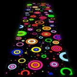 Haull 118 x 39 Inch Neon Light up Dance Floor Glow in The Dark Runner UV Reactive Blacklight Floor Aisle Runner Decor Wall Props