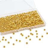 Song Xi 400pcs 304 Stainless Steel Round Gold Spacer Beads for Jewelry Making, Smooth Seamless Metal Beads, 4mm for DIY Necklace