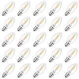 GOOTHY 25 Pack C7 Led Replacement Christmas Light Bulb, 0.6W C7 Clear Glass LED Bulbs for Christmas Outdoor String Lights Electr