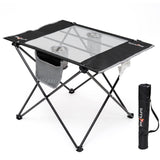 SUNNYFEEL Outdoor Folding Table | Lightweight Mesh Compact Camping Table, Roll Up Top 2 People Portable Camp Tables with Carry B