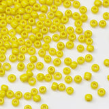 Tibaoffy Yellow Beads Size 8/0 Crafts Glass Seed Beads 3mm for Jewelry Making (Total About 100g About 3600pcs)