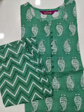 Gosriki Women'S Cotton Blend Printed Straight Kurta With Pant (Jugnu Green_S-Go_Green_Small),Green,,B09X1TZWCT