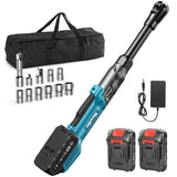 Extended Cordless Electric Ratchet Wrench: 66 Ft-lbs Power Ratchet Wrench 3/8, Brushless Motor, Variable Speed Trigger, 2 Pack 2