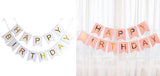 Set of 2 Happy Birthday Banner Bunting Flag/Banner for Birthday Reception/Birthday Decoration Material (WHITE & PINK)