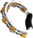 Tambourine for Adults, Traditional Handheld Musical Instrument - NOT MADE IN CHINA - Mixed Jingles, Synthetic Frame