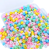XIANNVXI Pastel Mixed 500pcs 9mm Barrel Acrylic Loose Beads for Crafts, Friendship Bracelets, Necklace, Hair Kandi