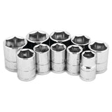 Performance Tool W38202 Drive MET Socket Set, 3/8-Inch, 10-Piece
