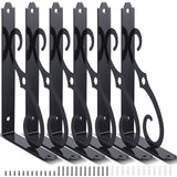 Shimeyao 6 Pack 10 Inch Decorative Shelf Bracket Heavy Duty Wall Mounted Floating Bracket Metal Iron l Shape Black Shelf Support