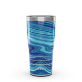 Tervis Traveler Aqua Agate Triple Insulated Tumbler Travel Cup Keeps Drinks Cold & Hot, 20oz, Stainless Steel