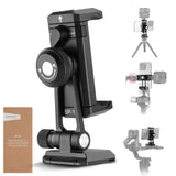 Neewer Phone Tripod Mount Adapter with Arca Type QR Base, Cold Shoe, 1/4 3/8 Holes, 360 Swivel 180 Tilt, Phone Holder Compatible