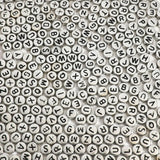 1200pcs 4 7mm Alphabet Beads Silver Round Acrylic Black Letter Beads, for Bracelets and Jewelry Making