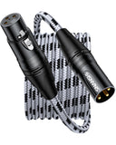 SNANSHI XLR Cables, 30ft - Balanced XLR Microphone Cable with Oxygen-Free Copper, Dual Shielding, Gold-Plated Connectors, and Ny
