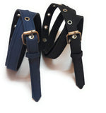 WomenS Denim Belts (Free Size, Black And Blue)