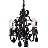 Elegant Lighting Ld5019D9 Karter 3 Light 9-1/2 Wide Taper Candle Chandelier, Polished Black