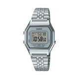 Casio Ladies Mid-Size Silver Tone Digital Retro Watch LA-680WA-7DF