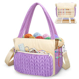 DALINDA Crochet Bag Organizer,Yarn Bag and Tote- Yarn Storage with Multiple Pockets for Crochet Supplies, Knitting Bag for Gifts