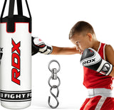 RDX Kids Punching Bag 2FT with Punch Gloves, Heavy Filled Boxing Set, Non Tear Maya Hide Leather Junior Hanging Bag, Kickboxing