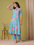 Anni Designer Women'S Rayon Viscose Straight Printed Kurta With Pant (Ladat Green-Vks04_5Xl_Green_Xxxxx-Large),Green,5XL,,,