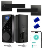 IBLOG Smart Deadbolt Lock with 2 Handle Set, 5-in-1 Keyless Entry Door Lock with Fingerprint, APP Control, Auto Lock, IP54 Water