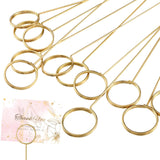 Hotop 30 Pcs Floral Card Holder Pick Metal Wire Flower Place Card Stick 13.4 in Picture Photo Memo Holder Round Floral Gift Stic