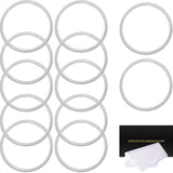 10 Pcs Charm Bracelet Chain Silver Expandable Charm Bracelet Kit 4mm Dainty Snake Chain Bangle Bracelets Chain with Polishing Cl