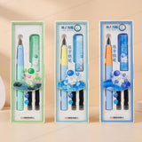 SHAKTISM Student Fountain Pen Set, Erasable Pens with EF 0.35mm Nib, Soft Rubber Grip, Multiple Colors, 2 Ink Cartridges per Pen