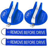 DEDC Universal Pinch Weld Jack Pad 2 Pcs Blue, Magnetic Aluminum Jacking Puck Frame Rail Protecotr with 2 Reminder Streamers, Ga