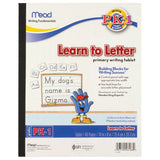 Mead Kids Learn To Letter Tablet, PreK 1st Grade Workbooks with Lined Paper, Kindergarten Workbook Writing Tablet for Home Sc