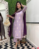 Anni Designer Women'S Rayon Viscose Printed Straight Kurta With Pant & Dupatta (Udh Purple-Vks01_Xxl_Purple_Xx-Large),Purple,2XL,,,
