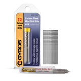 GYROS 12 PCS #69 Micro Drill Bit Set - Small Drill Bits for Jewelry, Plastic, Resin, & Soft Metal - Carbon Steel Wire Gauge Mini