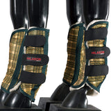 HILASON Large Horse Fly Boots Uv Protection Fleece Lined 4 Pack Plaid | Leg Boot Shoofly Leggings for Horses Hoof Boot Splint