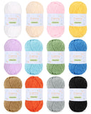 Coopay Chenille Yarn for Crocheting, 12 Pack Medium Weight Yarn - CYC #4 - Total 780yd, Soft Crochet Yarns for Plush Toys, Blank