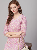 Anni Designer Women'S Cotton Blend Printed Straight Kurta With Pant (Mush Purple_Xl_Purple_X-Large),Purple,XL,,,