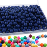 Sunrony 170Pcs 15mm Silicone Beads for Keychain Making, Round Silicone Beads for Pens and Necklace Bracelet Crafts Making(Navy B