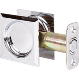 Stone Harbor Hardware Contemporary Square Pocket Door Lock, Passage Function, 2-3/4 Backset, Polished Chrome