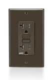Leviton AFCI Outlet, 20 Amp, Self Test, Tamper-Resistant with LED Indicator Light, Protection from Electrical Fires, AFTR2, Brow
