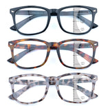 FEIVSN 3 Pack Progressive Multifocus Reading Glasses for Women Men Multifocal Readers PC Frame Fixed Hinge Eyewear, +1.25