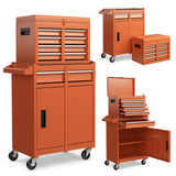 Goplus Rolling Tool Chest, 5-Drawer Tool Box Organizer w/Lockable Wheels & Sliding Drawers & Detachable Top & Adjustable Shelf,