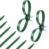 Boao 20 Pcs 10 x 0.5 Inch Zip Ties Cable - Disposable Heavy Duty Double Flex Nylon Restraints, Dark Green