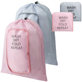 Boao 2 Pcs Travel Laundry Bag Washable Dirty Clothes Bag with Drawstring and Zipper for Suitcase, 22 x 18 Inch (Pink, Gray,Class