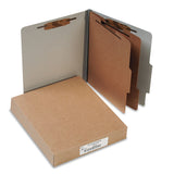 Recycled Pressboard Classification Folder with 2 Dividers, Ltr, Mist Gray, 10/Bx ACC15056