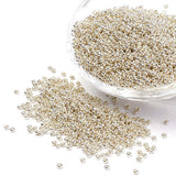 Craftdady 12/0 Metallic Silver Round Glass Seed Beads 2mm Iris Round Tiny Ball Loose Pony Spacer Beads About 5000Pcs for Jewelry