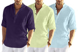 Bellstone Men'S Solid Regular Fit Dress Shirt (Kurta800_Triple-P_Purple-L Yellow-Aqua
