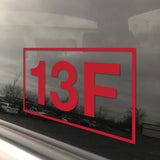 Military Army MOS 13F Forward Observer 3x5 Red Heavy Duty Die Cut Vinyl Window Sticker Decal