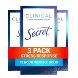 Secret Clinical Strength Antiperspirant Deodorant for Women, Stress Response, 3X Stress Protection, 72hr Sweat & Odor Protection