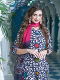 Anni Designer Women'S Cotton Blend Straight Printed Kurta With Pant & Dupatta (Tingu Blue_S_Blue_Small),Blue,S,,,