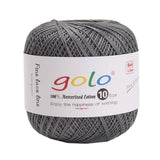 golo Cotton Crochet Thread Balls Size 10 Cotton Knitting Thread Yarn for Crochet (Black Silver) 6-196